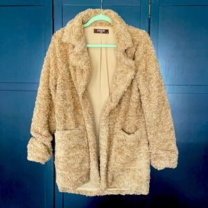 Jondie Boutique Teddy Sherpa Peacoat Style Jacket